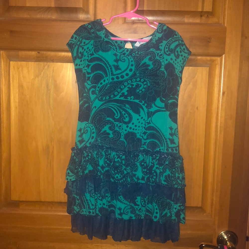 Green and Black Paisley Dress